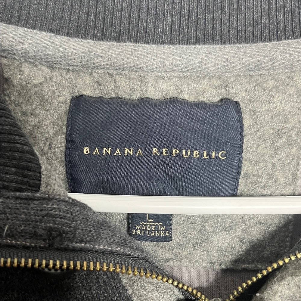 Banana Republic Men's Dark Gray Sweater with Button Detail - Picture 2 of 3